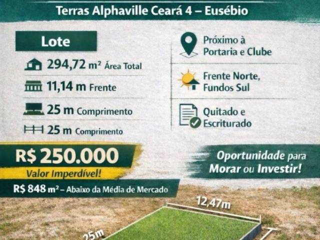 #4547 - Terreno em condomínio para Venda em Eusébio - CE - 1