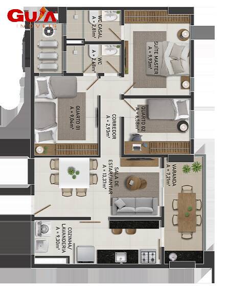 Apartamento, 3 quartos, 77 m² - Foto 21